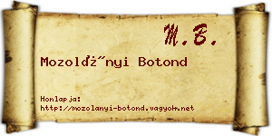 Mozolányi Botond névjegykártya